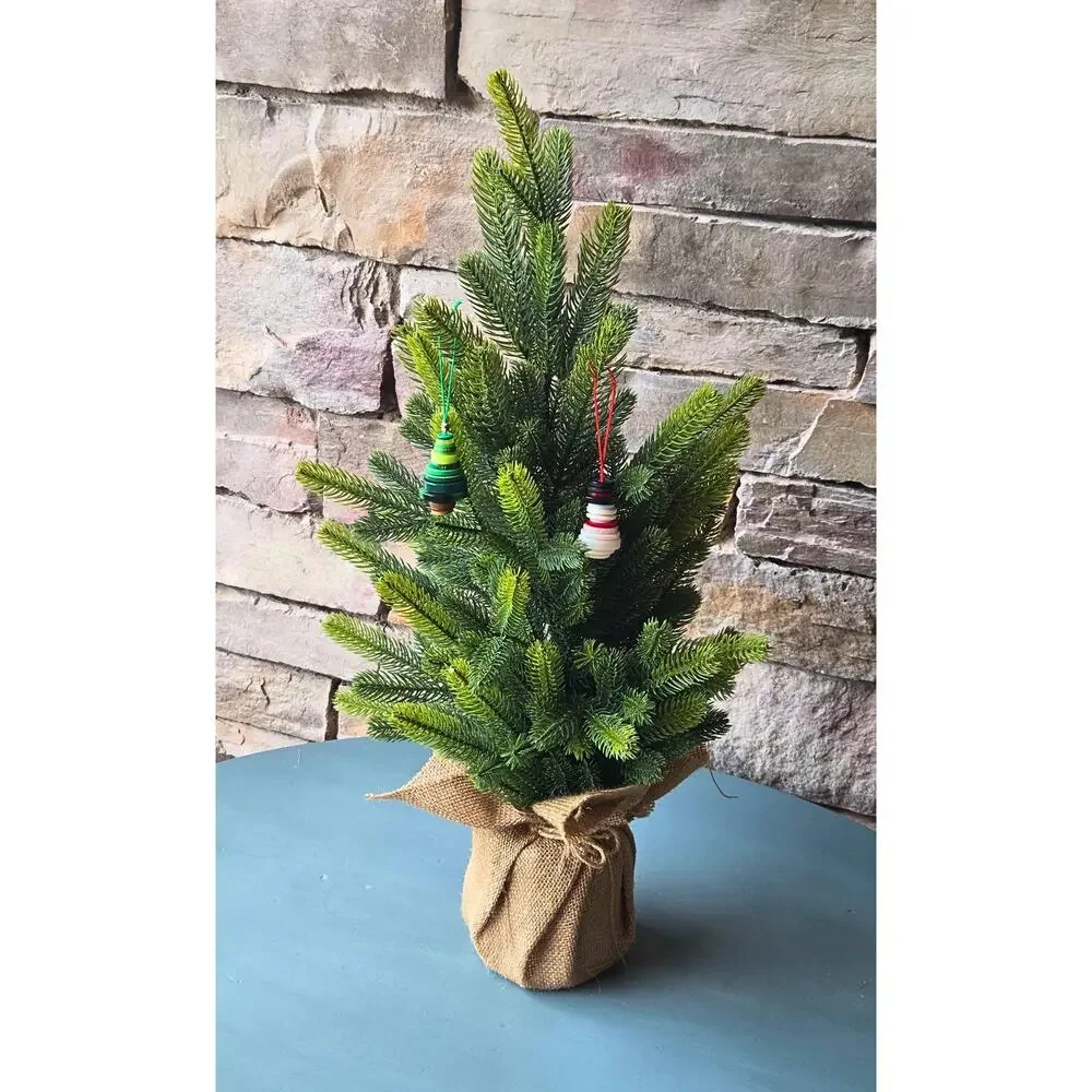Button Christmas Tree Ornament, Green Upcycled Holiday Decor, Crafter Gift